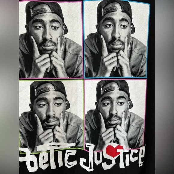 Tupac 2 Pac Poetic Justice Graphic Tee Shirt Mens Size Medium Short Sleeve Rap - Picture 2 of 5
